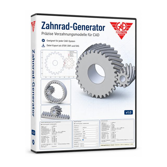 Zahnrad-Generator 3D für jedes CAD-Programm